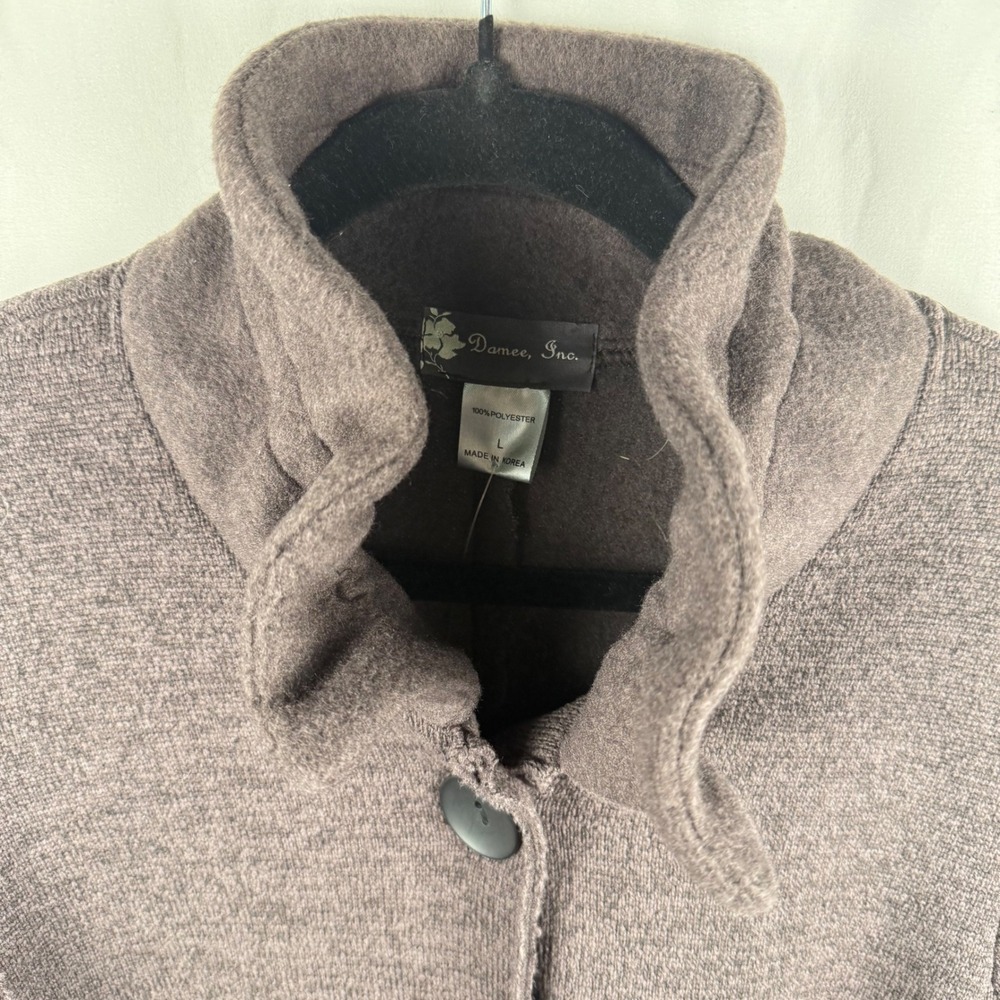 NEW Damee Inc. Women's Gray Polyester Jacket Shacket Large Minimal Lagenlook - Picture 3 of 9